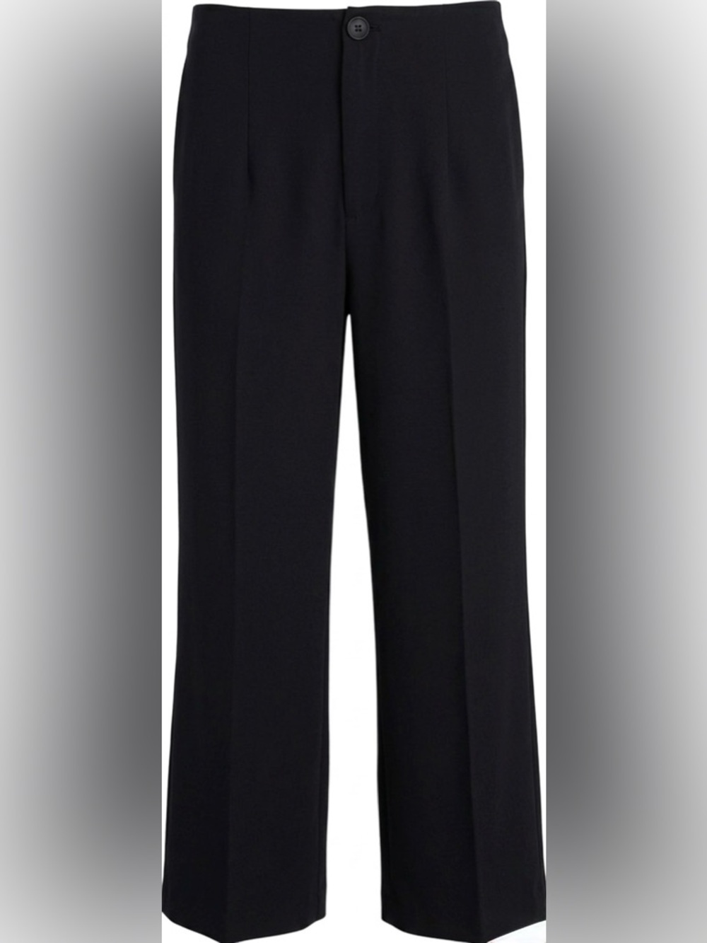 ELLEN TRACY crop wide leg‎ black trouser pants Sz Large NWT